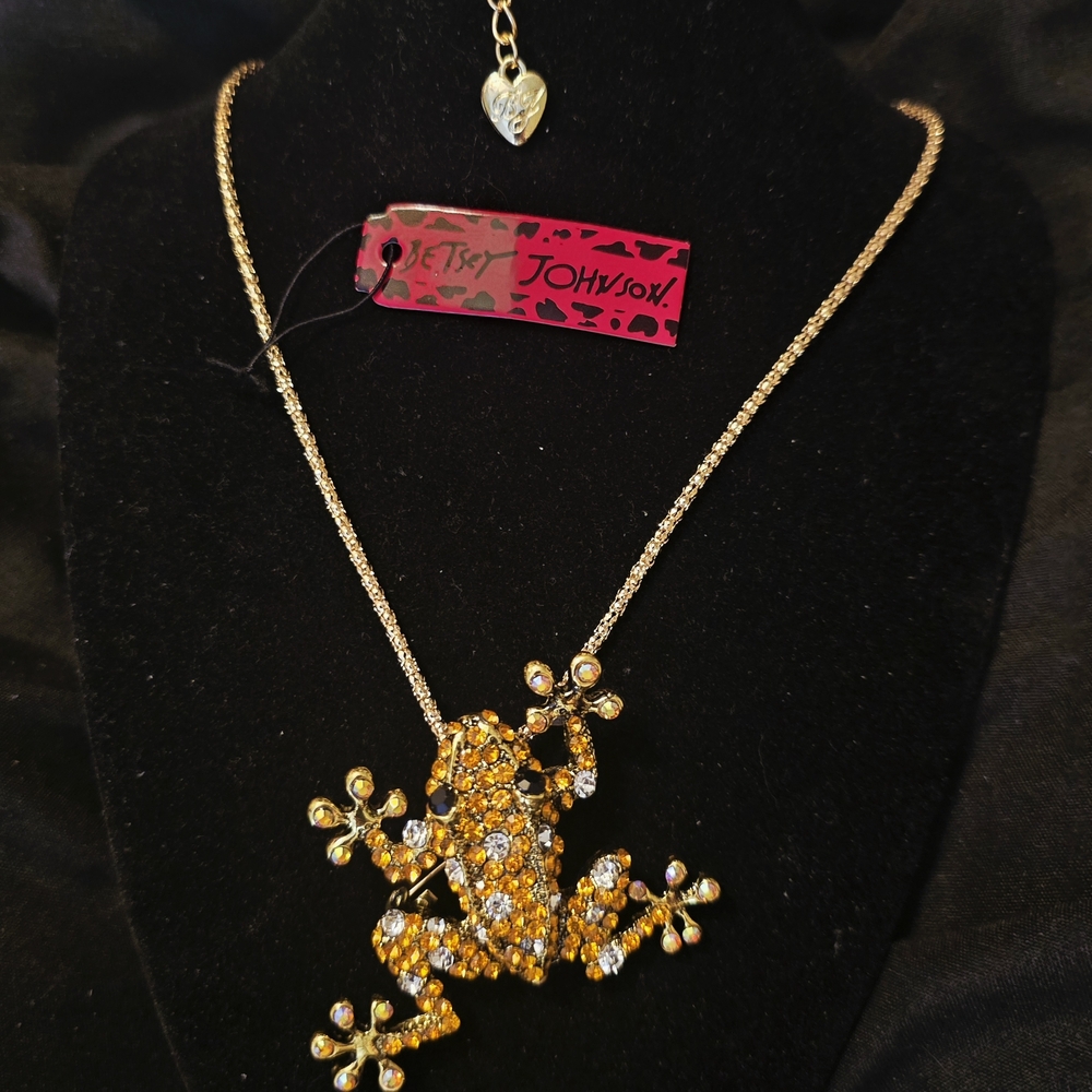 Betsey Johnson Gold Frog Necklace